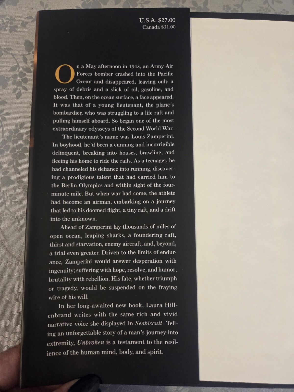 Laura Hillenbrand Unbroken Nonfiction Hardcover Random House 2010