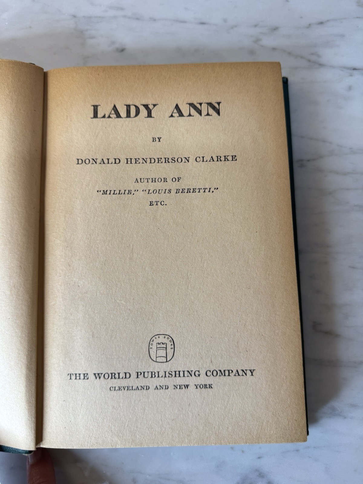 Vintage Book 1946 Lady Ann By Donald Henderson Clarke Hardcover Book Tower Books