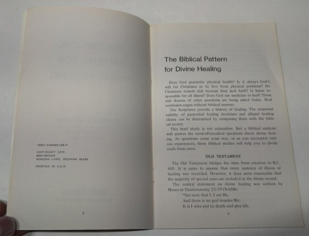 The Biblical Pattern for Divine Healing by Richard L. Mayhue – BMH No. 8 (1979)