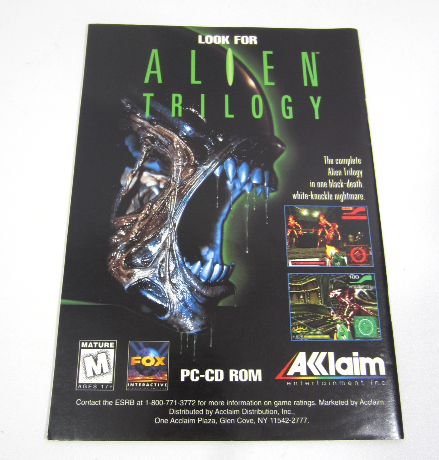 “D” Video Game Acclaim DOS CD ROM Manual ONLY Kenji Eno PC 1995