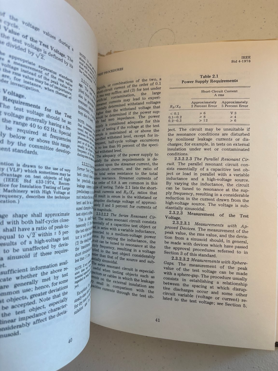 IEEE Standard Techniques for High Voltage Testing 1978 Sixth Edition Hardcover