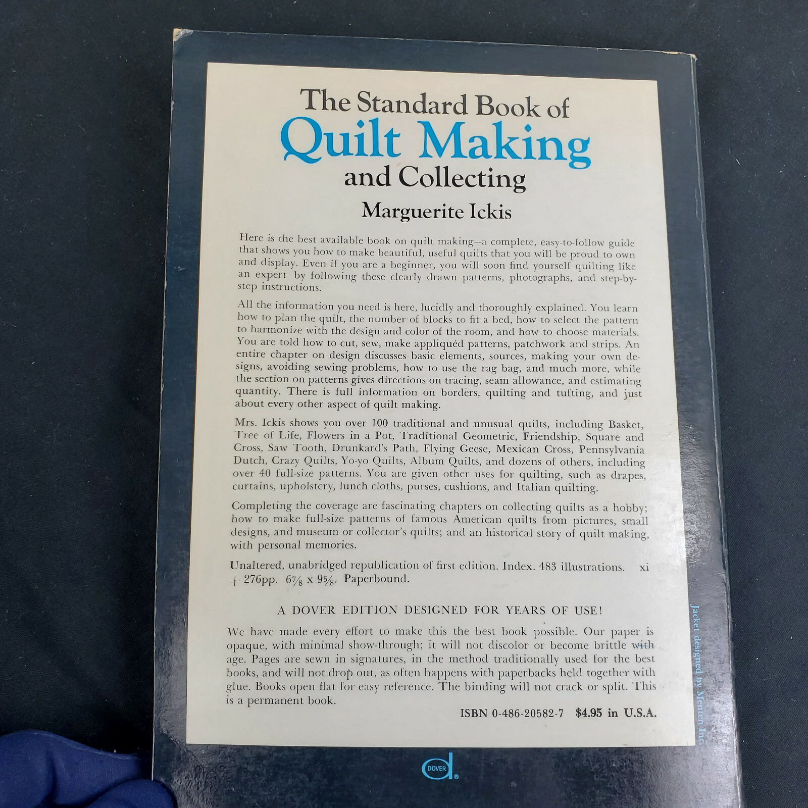 1949 Quilt Making and Collecting 482 Illusitrations by Marguerite Ickis 274 pgs