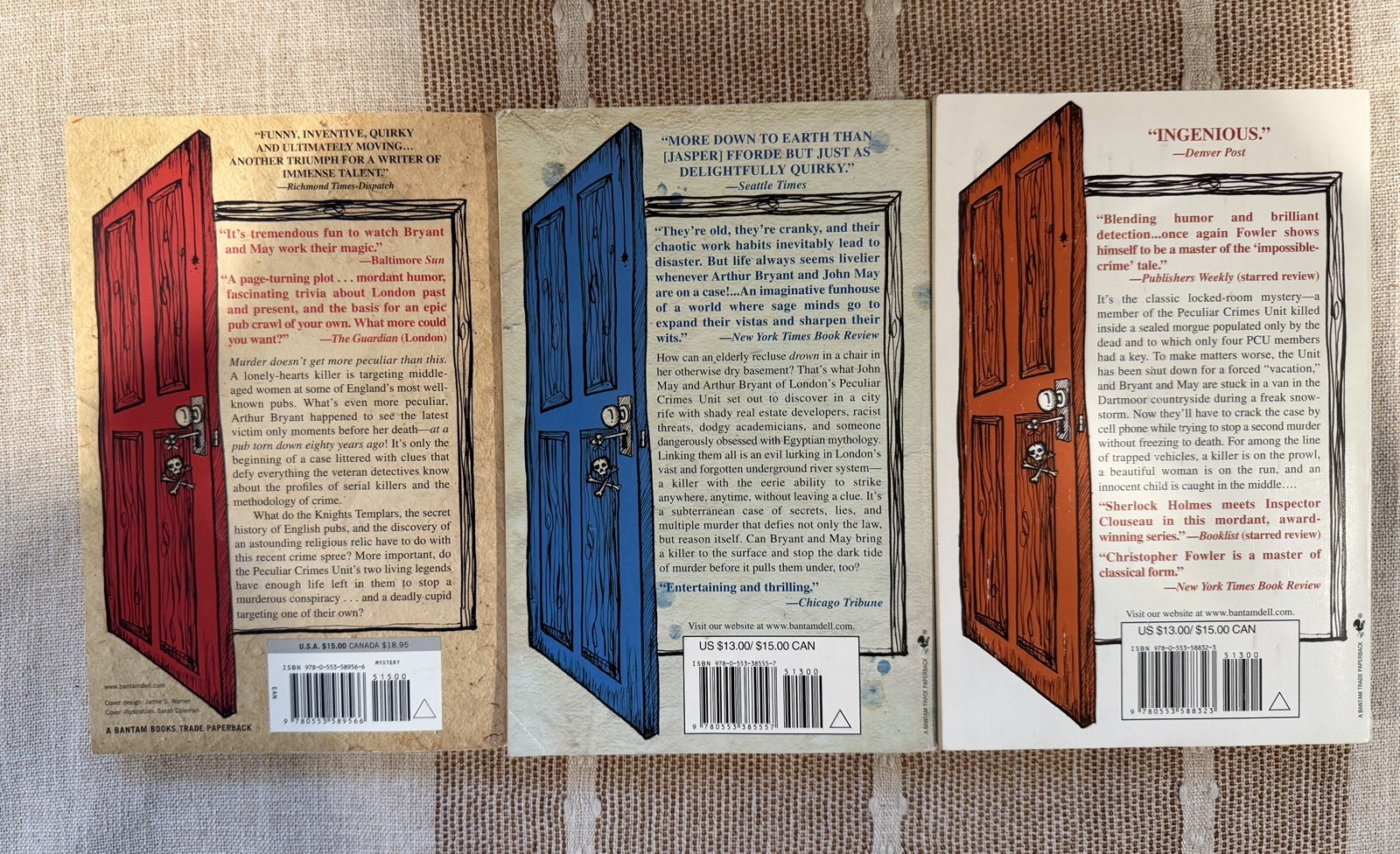 Lot of 3 Bryant & May Mystery Paperbacks by Christopher Fowler, Peculiar Crime