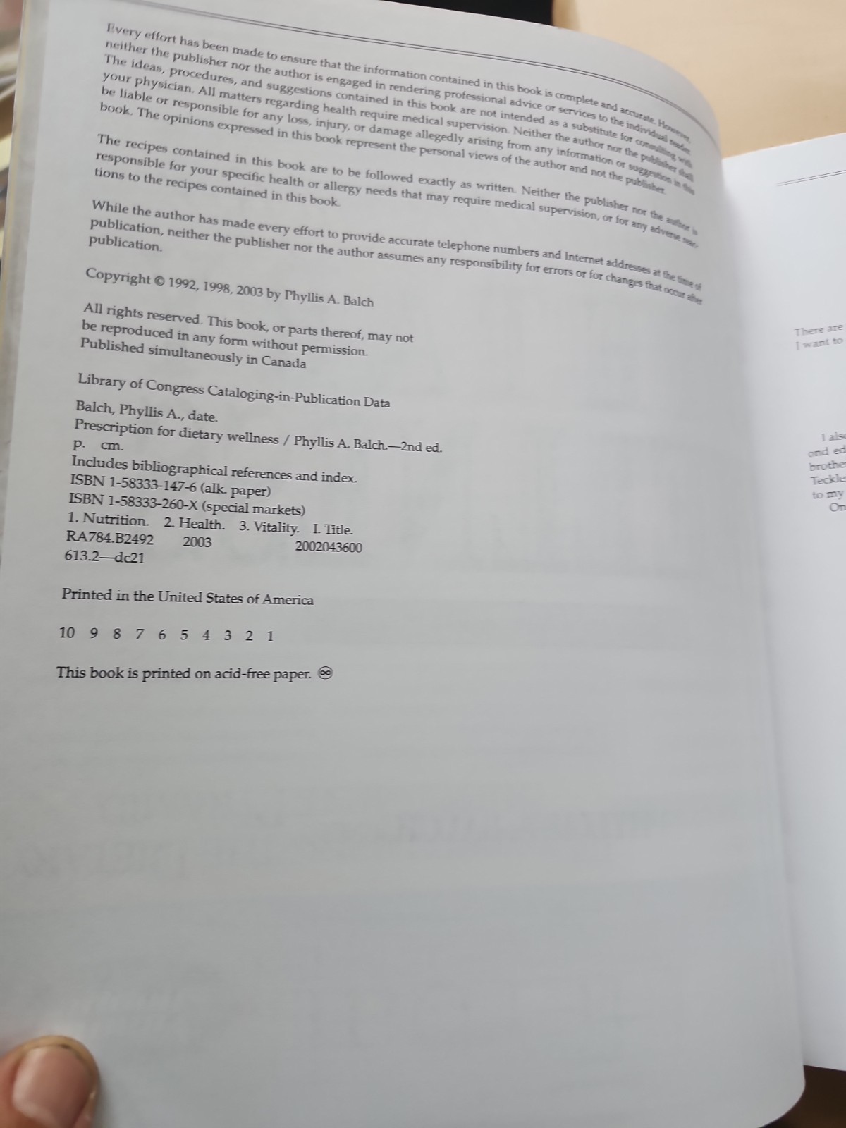 Prescription For Dietary Wellness 2nd Edition By Phyllis A. Balch
