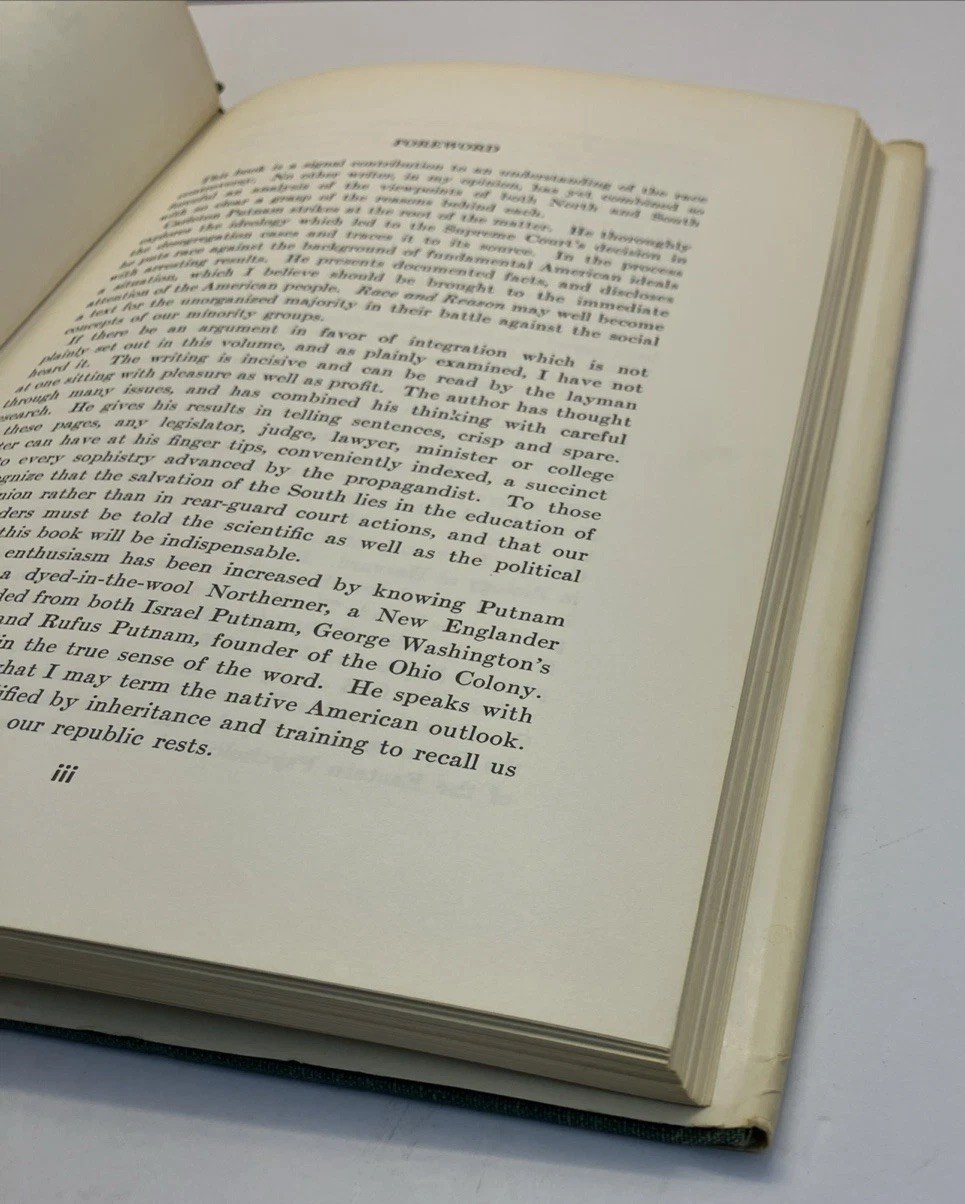 Race and Reason, A Yankee View By Carleton Putnam 1961 HCDJ