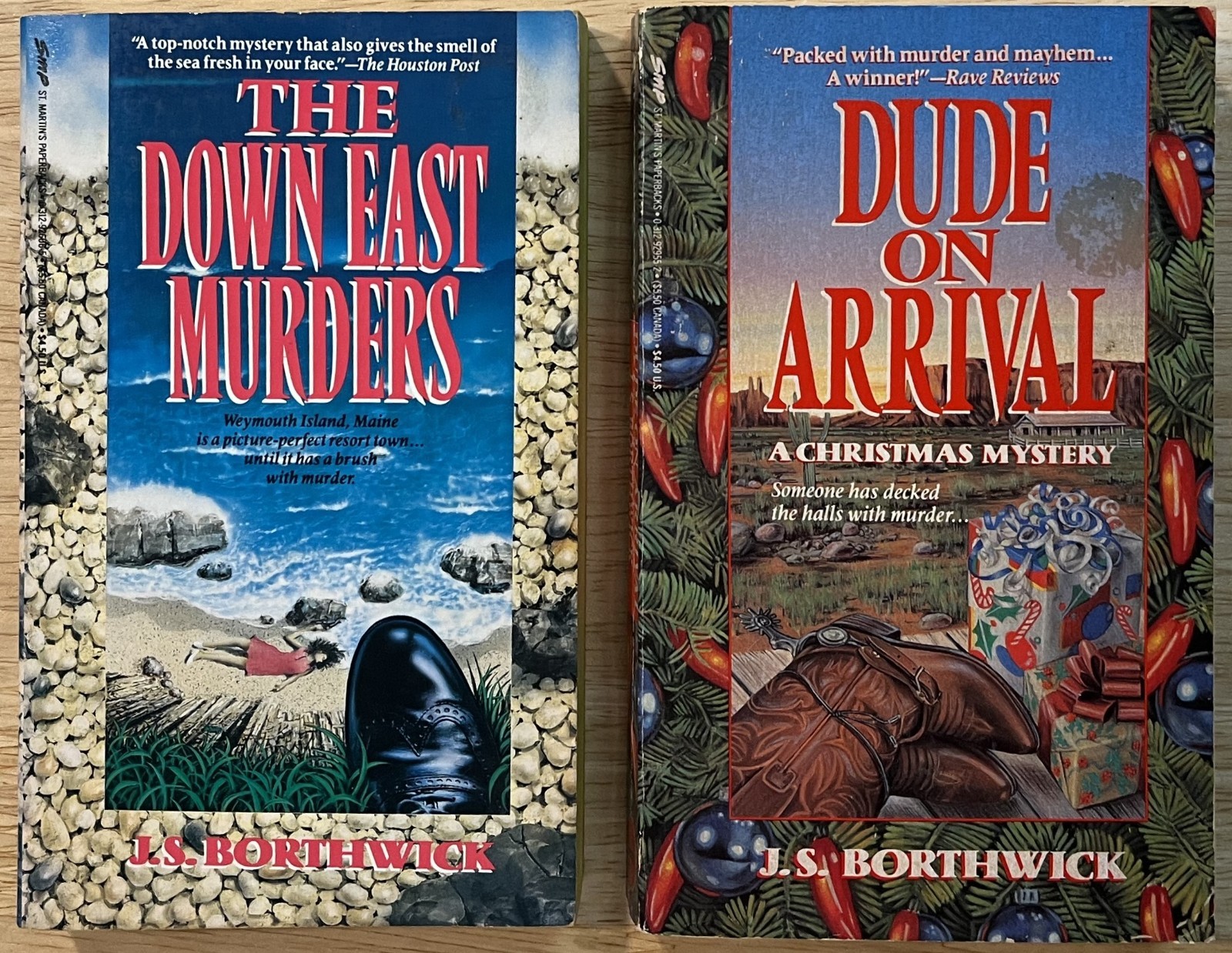 Lot of 2 J.S. Borthwick: Down East Murders ~ Dude on Arrival (Sarah Deane) PB