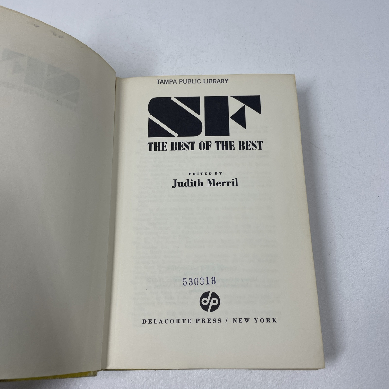 Vintage Sci Fi Fantasy Hardcover Book Anthology Best of the Best Merril