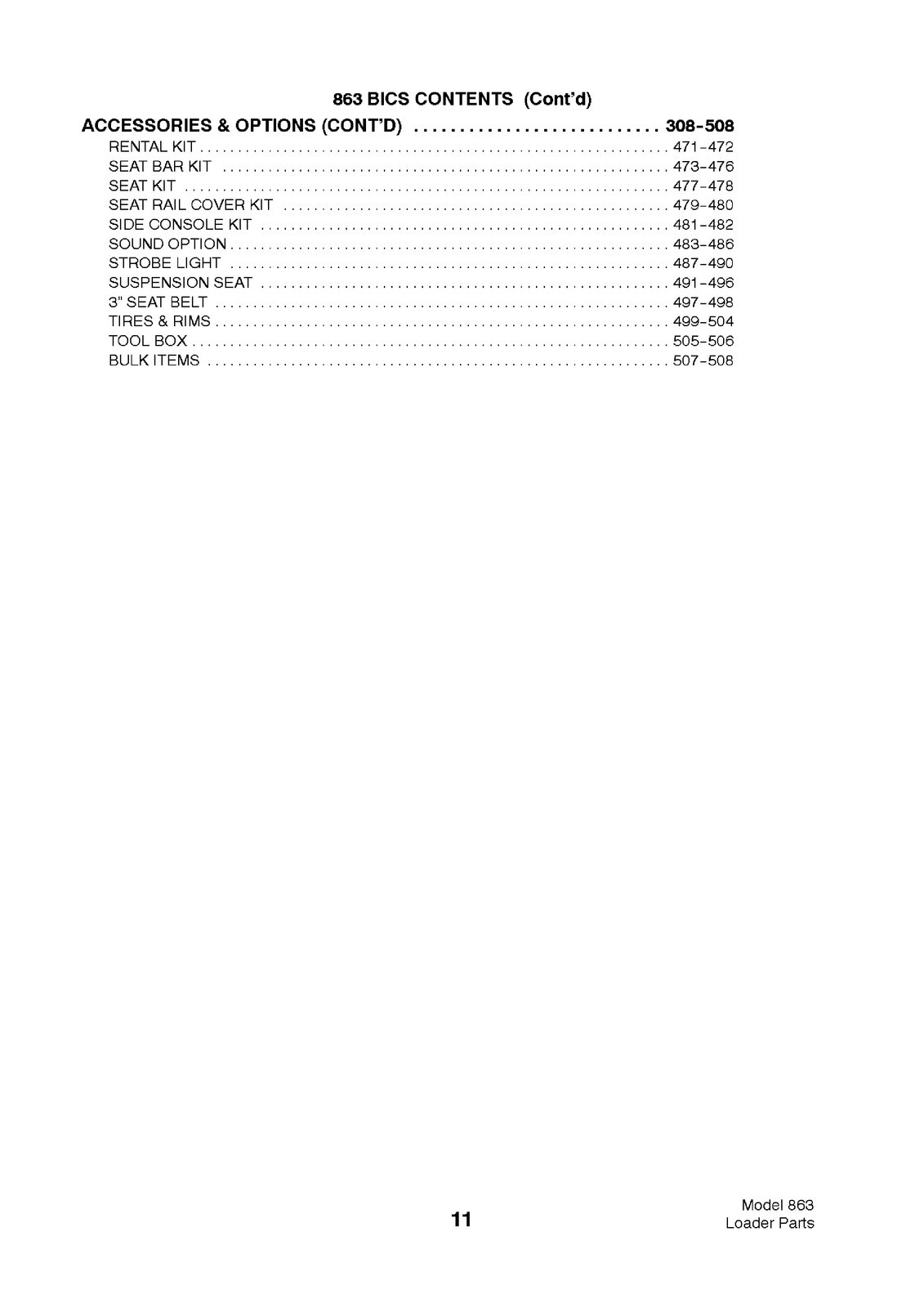 BOBCAT 863 Skid Steer Loader Parts Manual SN 514411001 Up 2001 – COIL BINDING