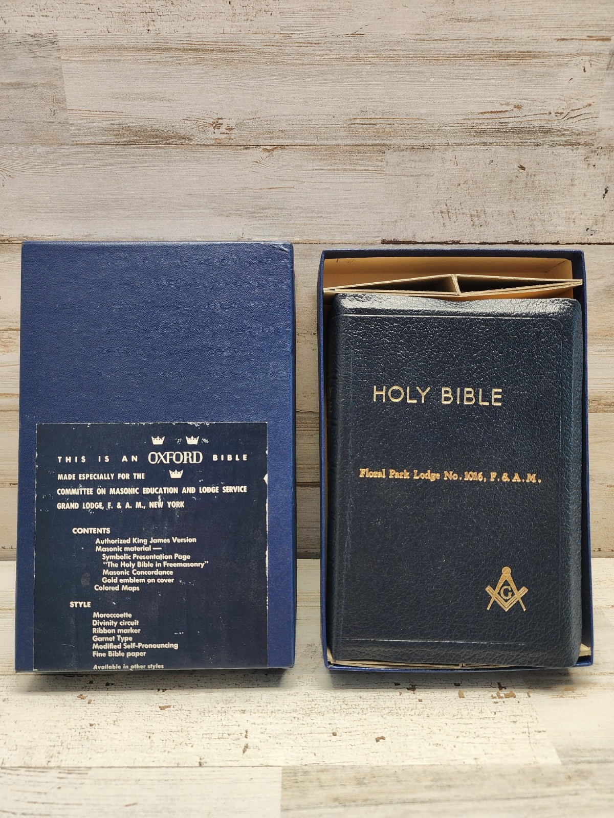Holy Bible with Masonic Helps by Oxford Park Lodge No. 1016 F.S.A.M In Box