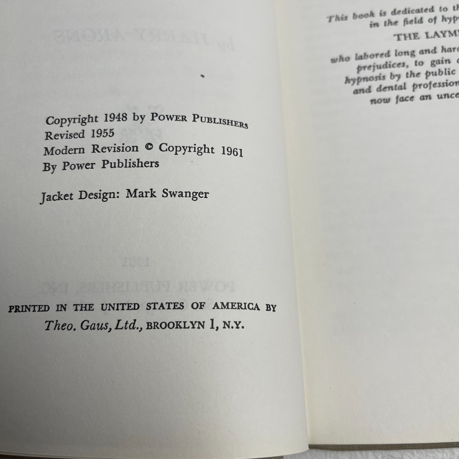 New Master Course in Hypnotism – VTG 1961 – Harry Arons
