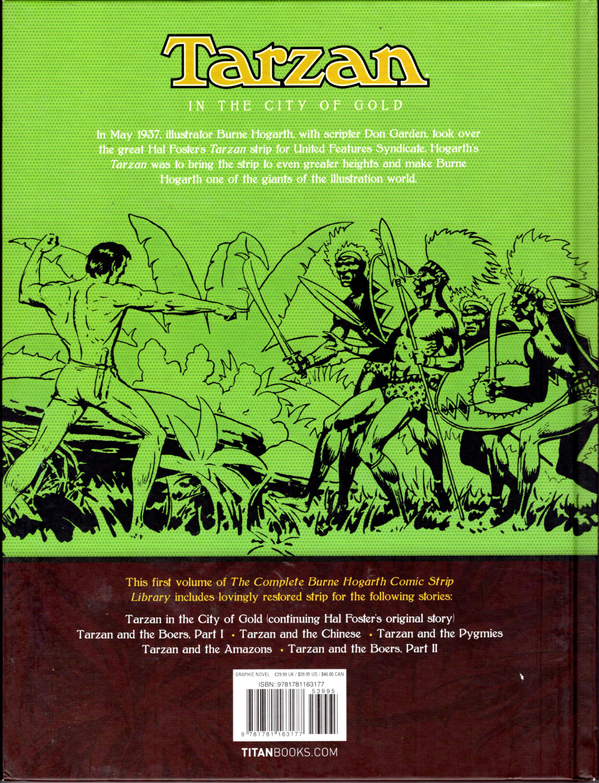 Burne Hogarth Tarzan In The City Of Gold Oversized Titan HC Like New