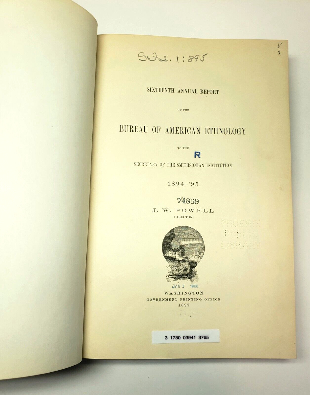 American Indian Ethnology Sixteenth 16th Annual Report 1894 -1895