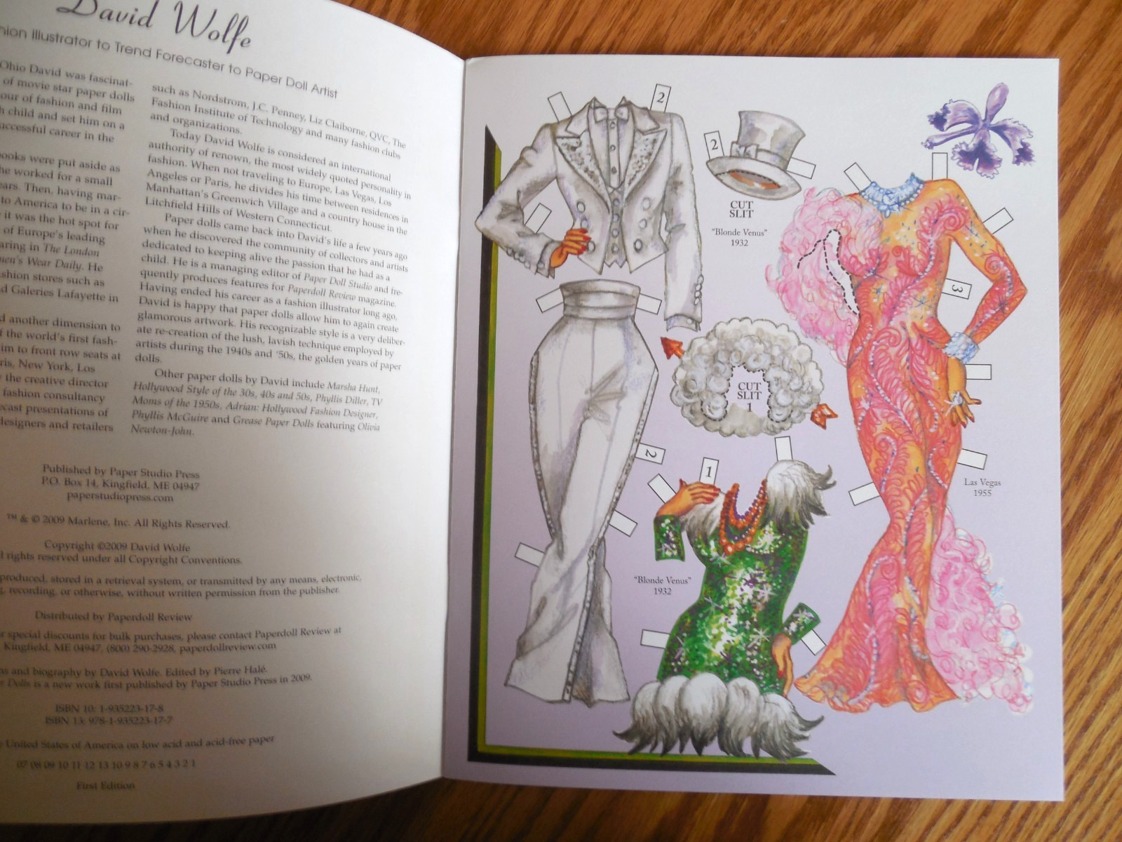 NEW 2009 Paper Studio Press David Wolfe “Marlene Dietrich” Paper Dolls Book