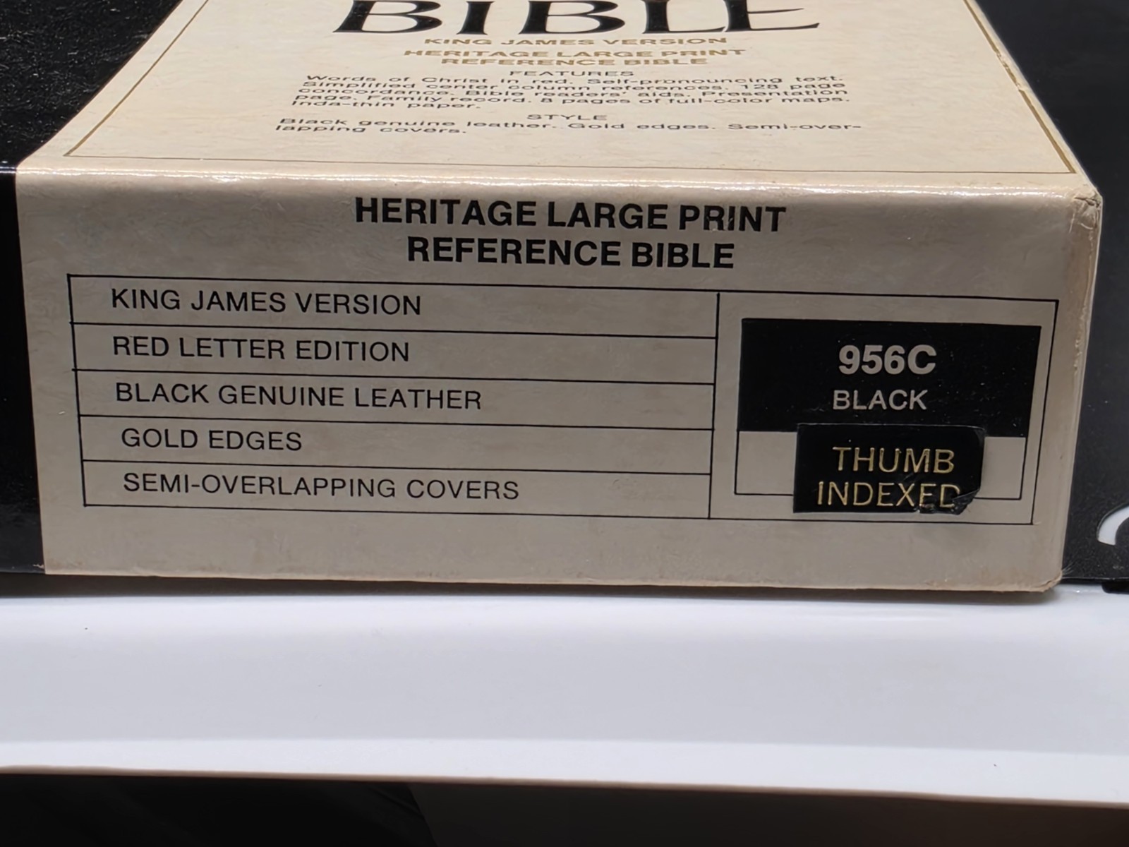 Collins World Genuine Leather Bible KJV Large Print Red Letter Reference 956C
