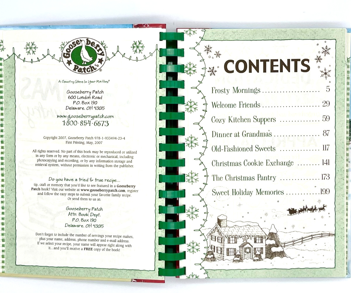 Gooseberry Patch Cookbook Christmas in the Country Recipes 2007- 222 pages