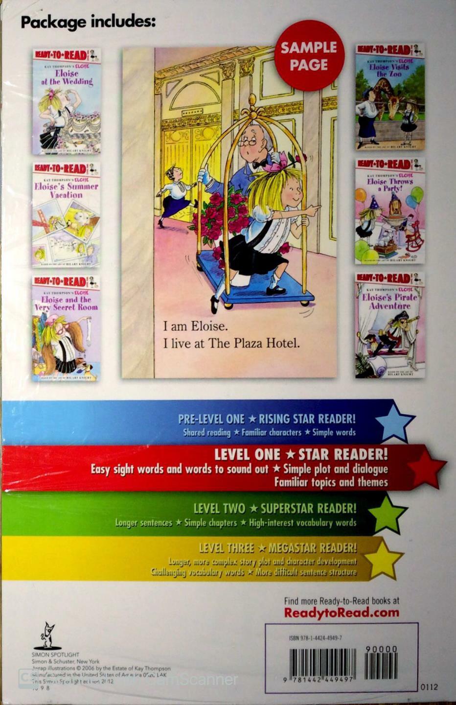 New ELOISE Set of 6 Books Ready to Read Series Level 1 Value Pack 1 Kay Thompson