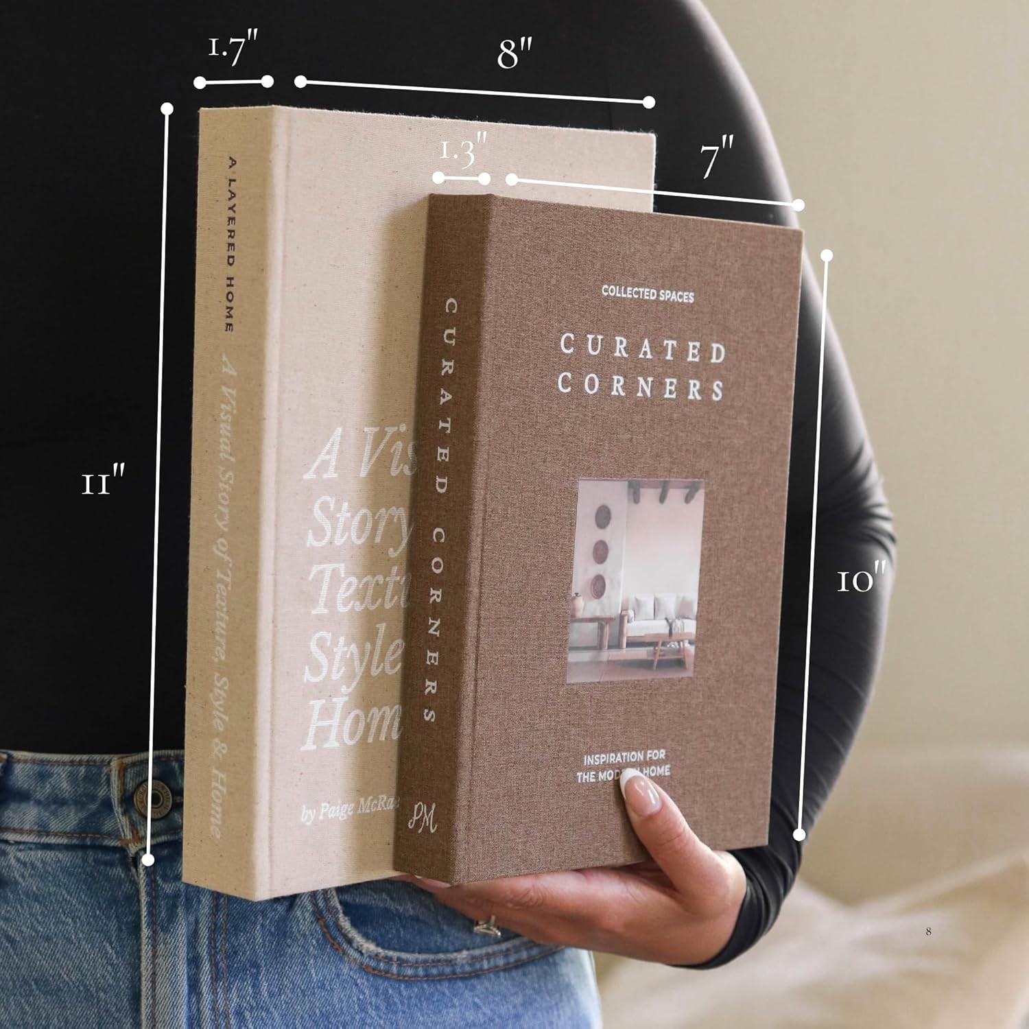 Chic Decorative Book Set with Storage – 2 Linen Covers for Home Styling
