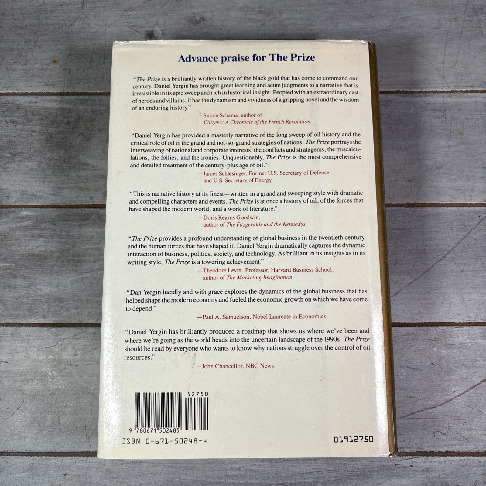 DANIEL YERGIN The Prize the Epic Quest for Oil Money Power HC/DJ