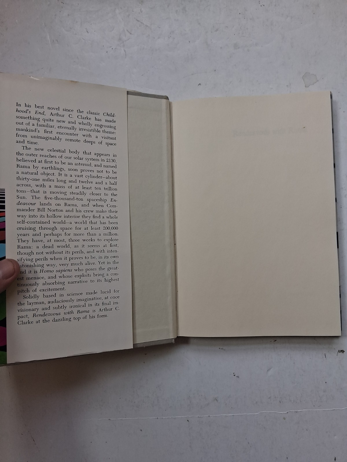 Hardback Book Arthur C. Clarke Rendezvous with Rama VG