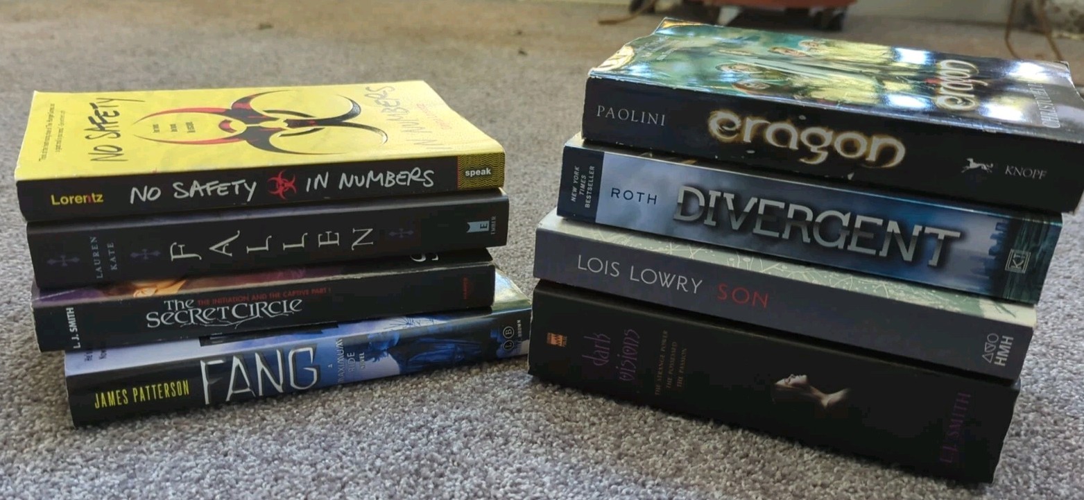 Book Lot 8 Dystopian Fantasy Divergent Eragon Fallen L.J. Smith Patterson