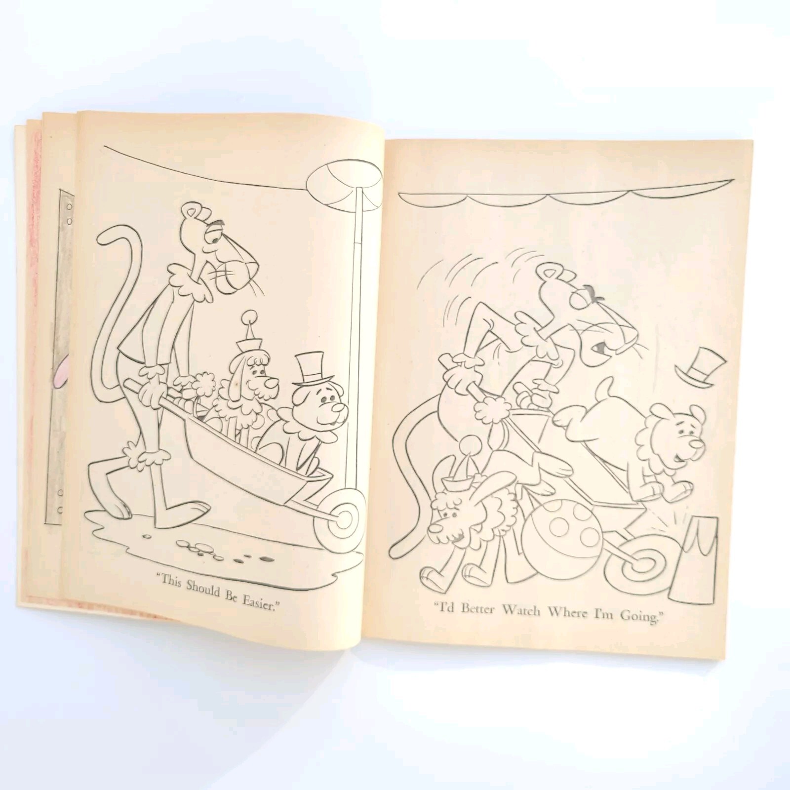 Vtg 1975 THE PINK PANTHER Coloring Book Whitman 60 Pages Several Pages Colored
