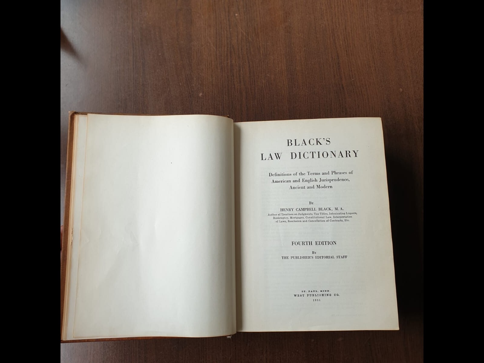 Black’s Law Dictionary Fourth Edition, 4th Edition, Condition 10 / 9.5