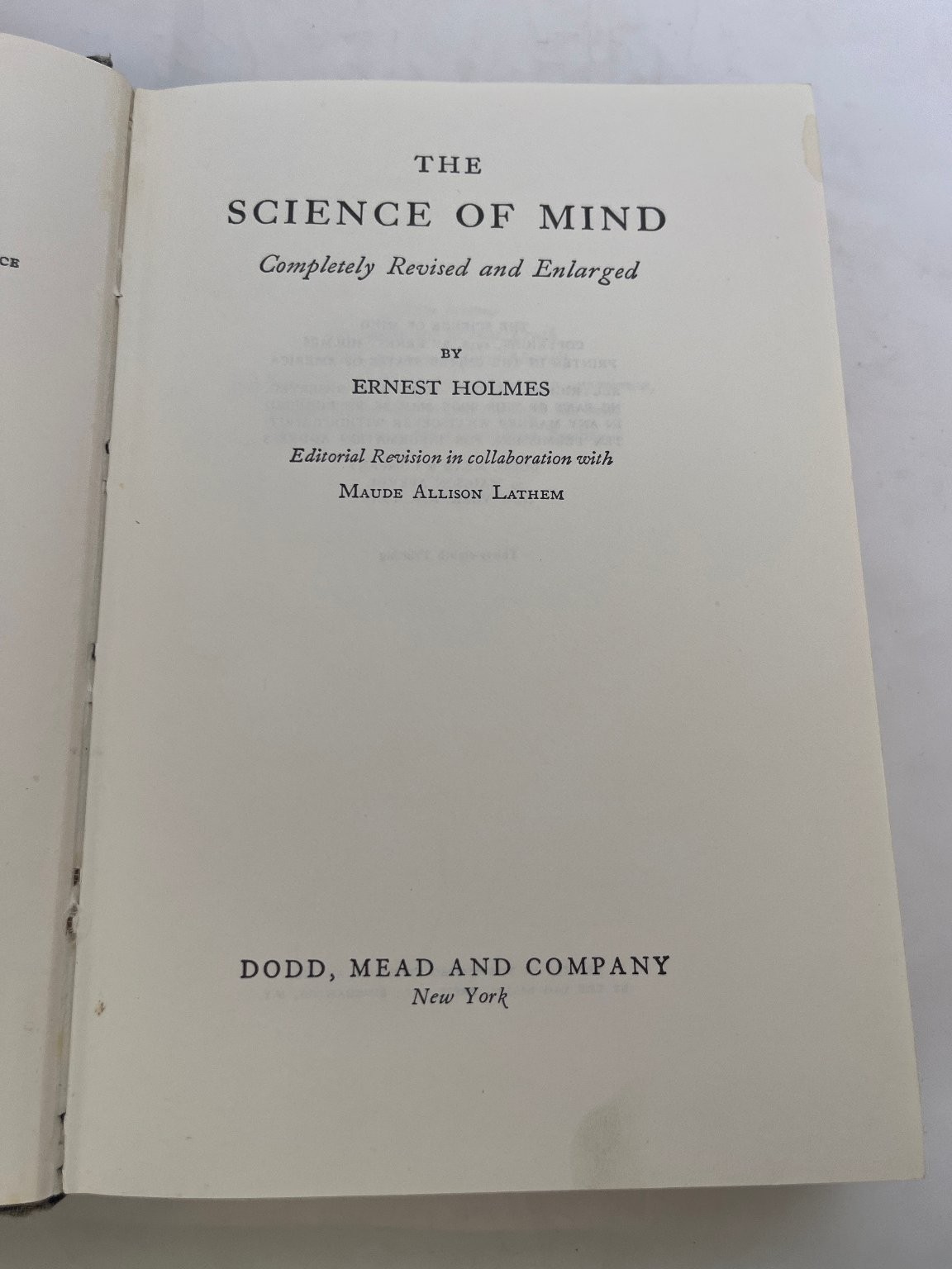 Science of Mind Ernest Holmes 1938 38th Printing New Thought Spirituality Dodd