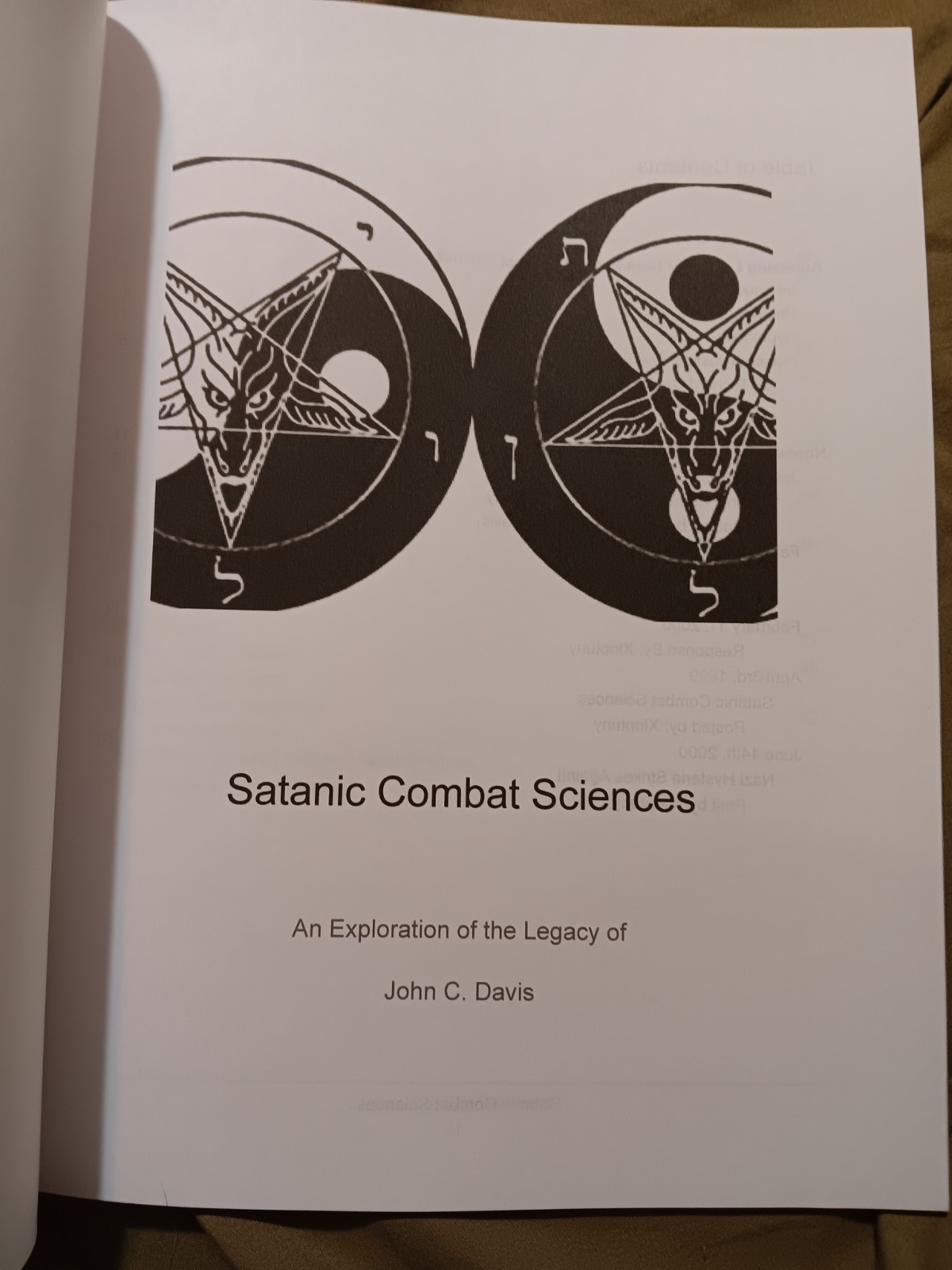 Satanic Combat Sciences Paperback Satanism Church Of Satan rebellion essays cos