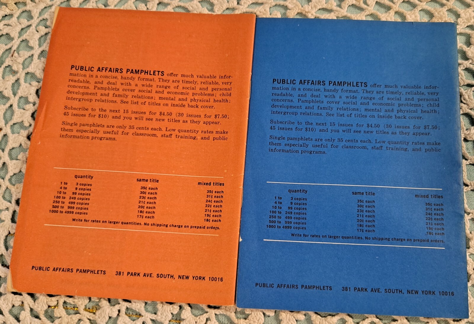 Public Affairs Pamphets #154(1974 39th Print) & #508 (1974 1st ED), VINTAGE PBs