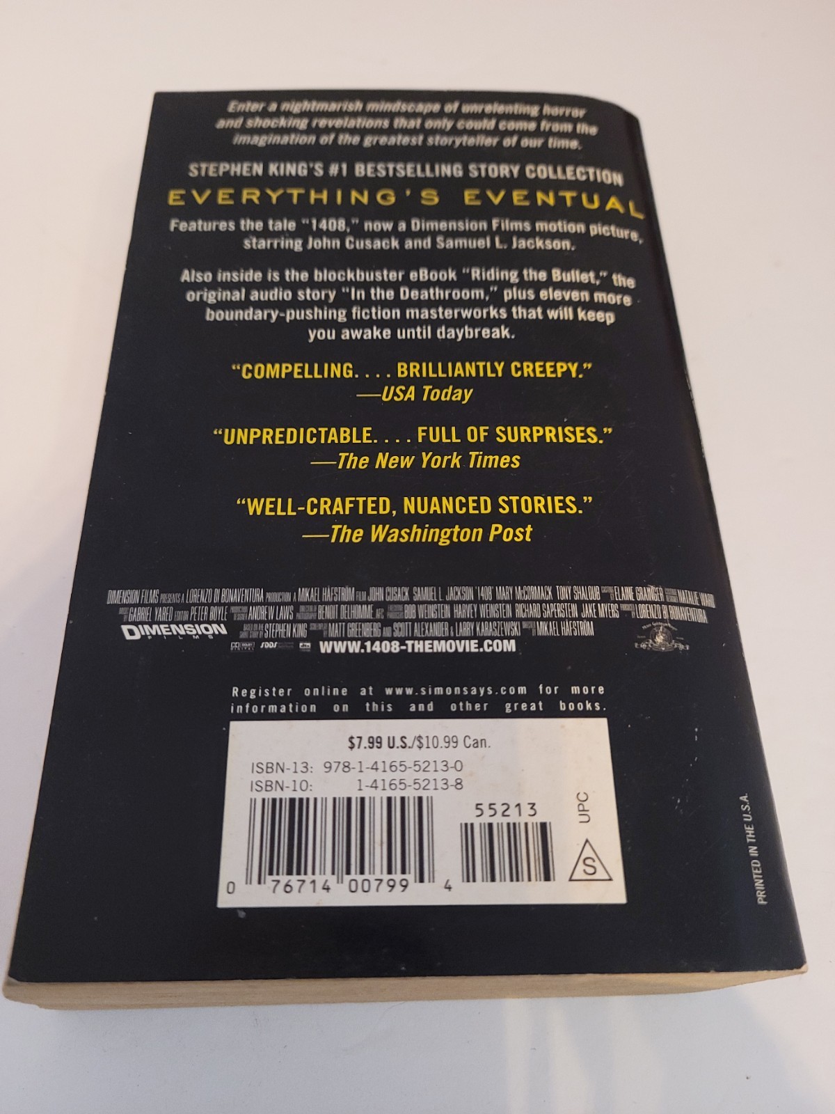 Everything’s Eventual 1408 – Paperback, by Stephen King – Good