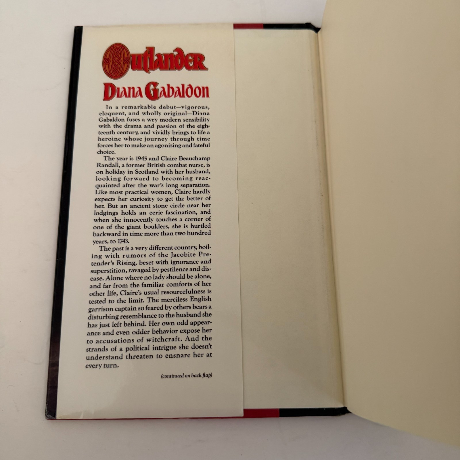 Outlander by Diana Gabaldon HC 1991 Delacorte Press Book Club Edition