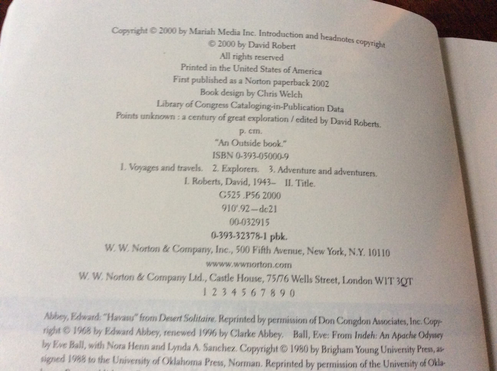 Points Unknown The Greatest Adventure Writing of the 20 Century David Roberts