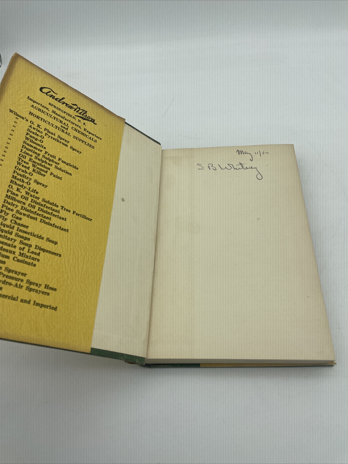 Insects And Their Control By Andrew Wilson 2nd Printing 1931 Horticulture Nature