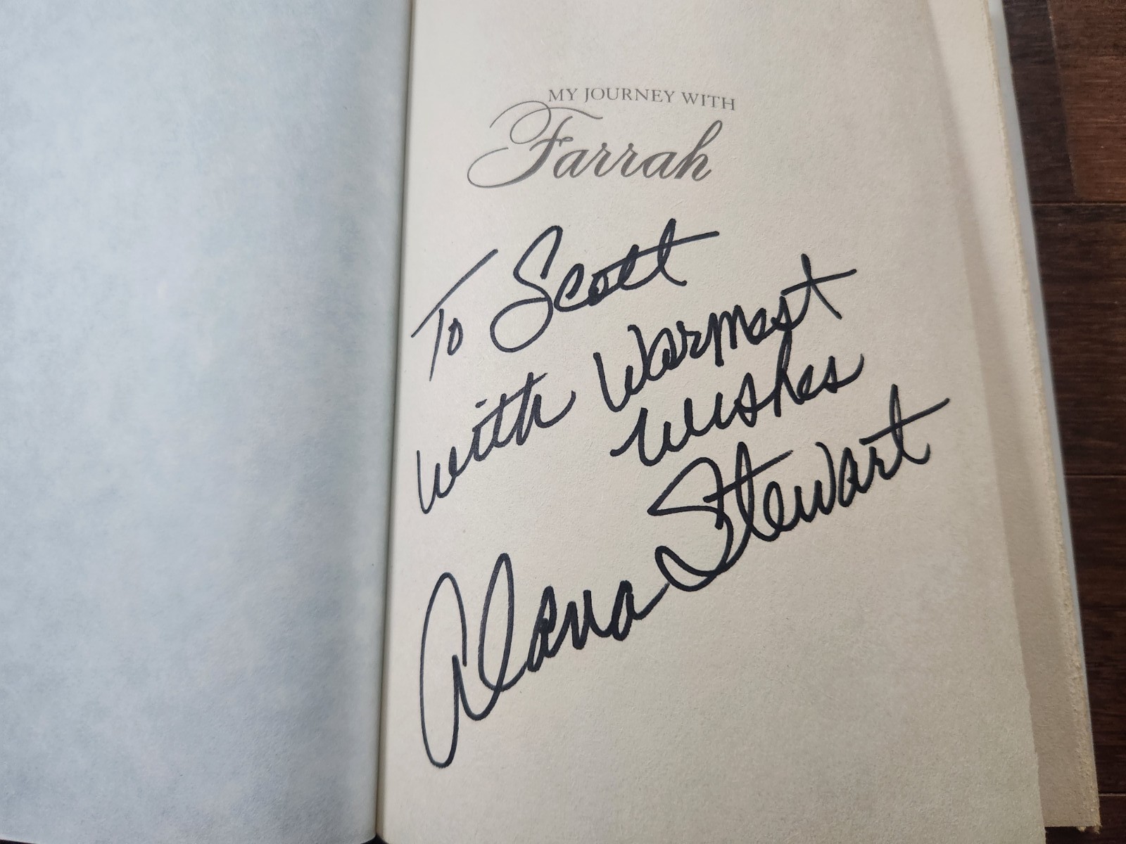 Alana Stewart SIGNED My Journey With Farrah Fawcett First Edition Hardcover COA