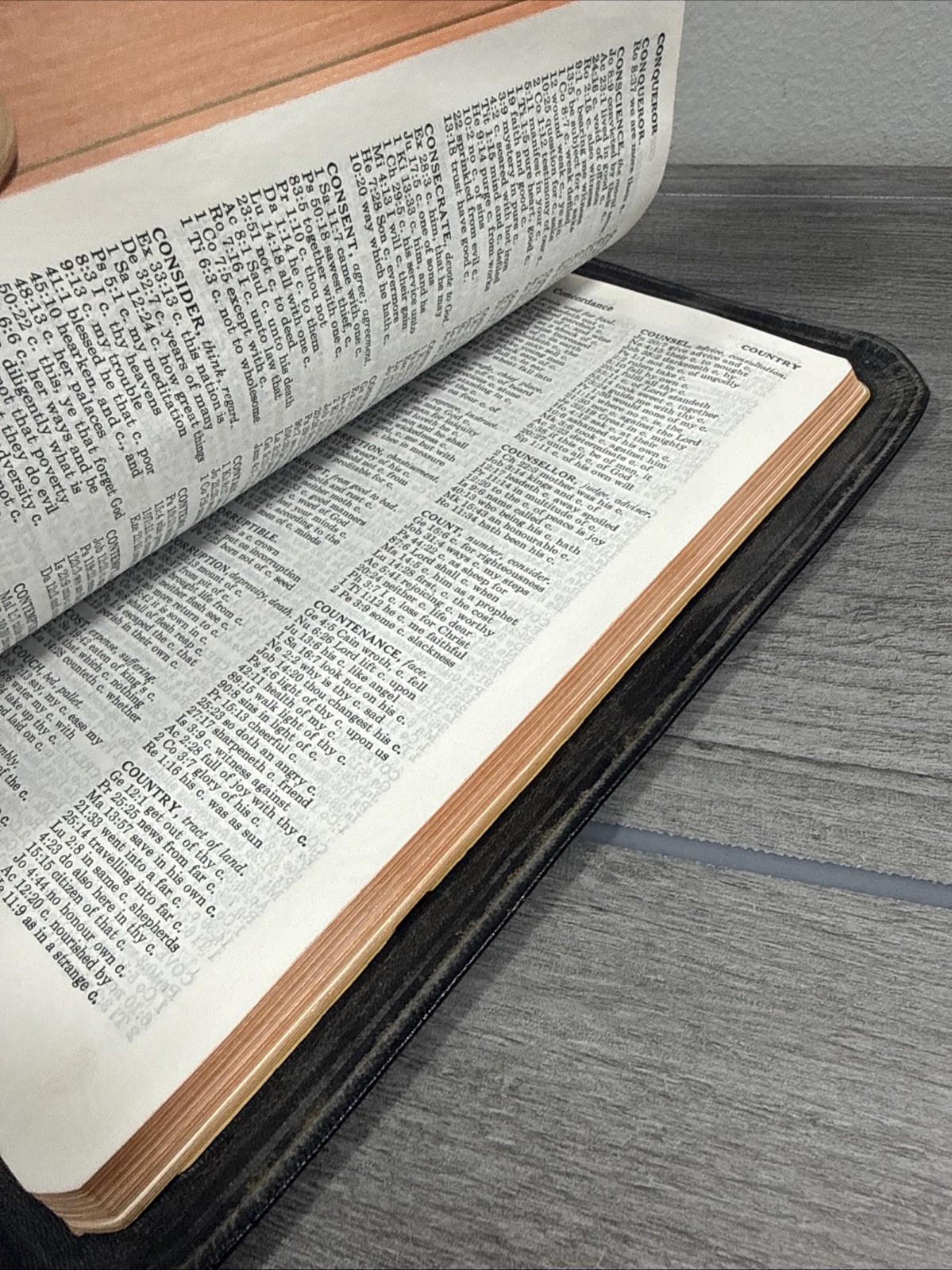 Holy Bible New Analytical Indexed Edition MOROCCO LEATHER Concordance Dickson