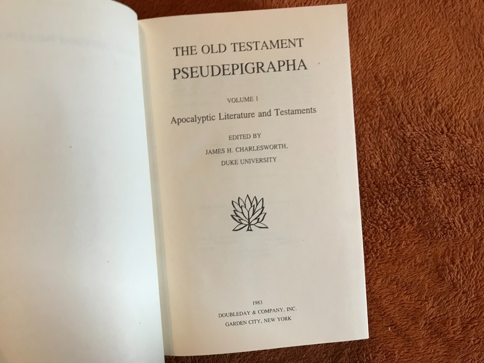 James H. Charlesworth Old Testament Pseudepigrapha vol 1 HB ’83 apocalyptic lit!