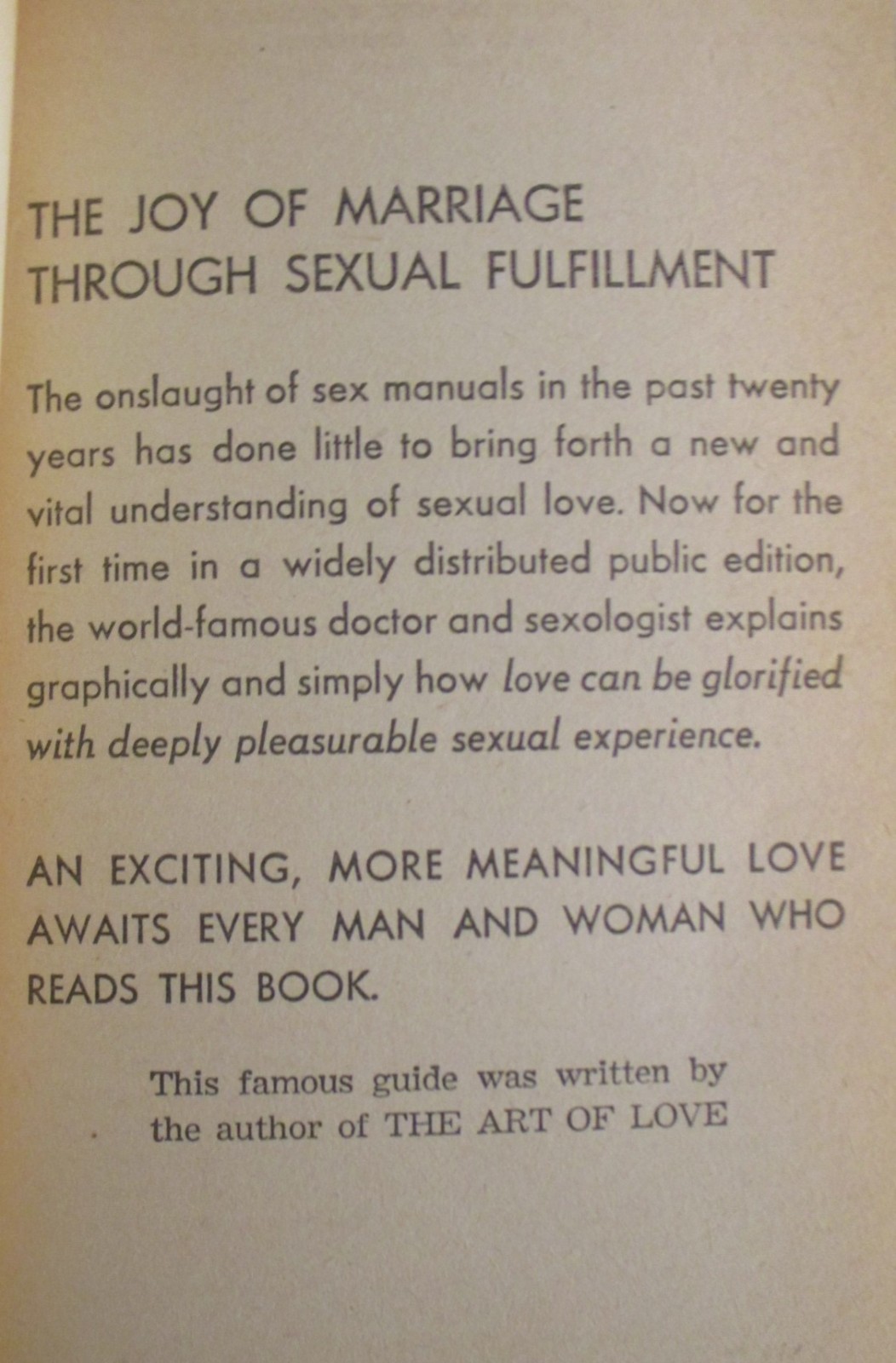 The Hidden Joys of Love by Dr. W.F. Robie