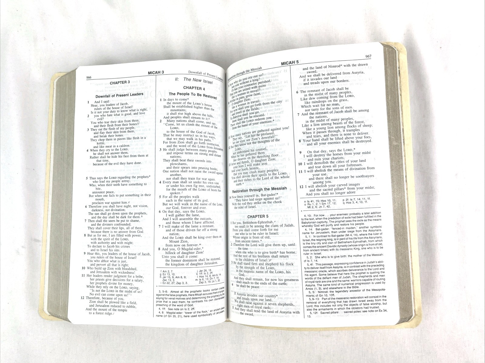 The New American Bible by Catholic World Press White Faux Leather Cover