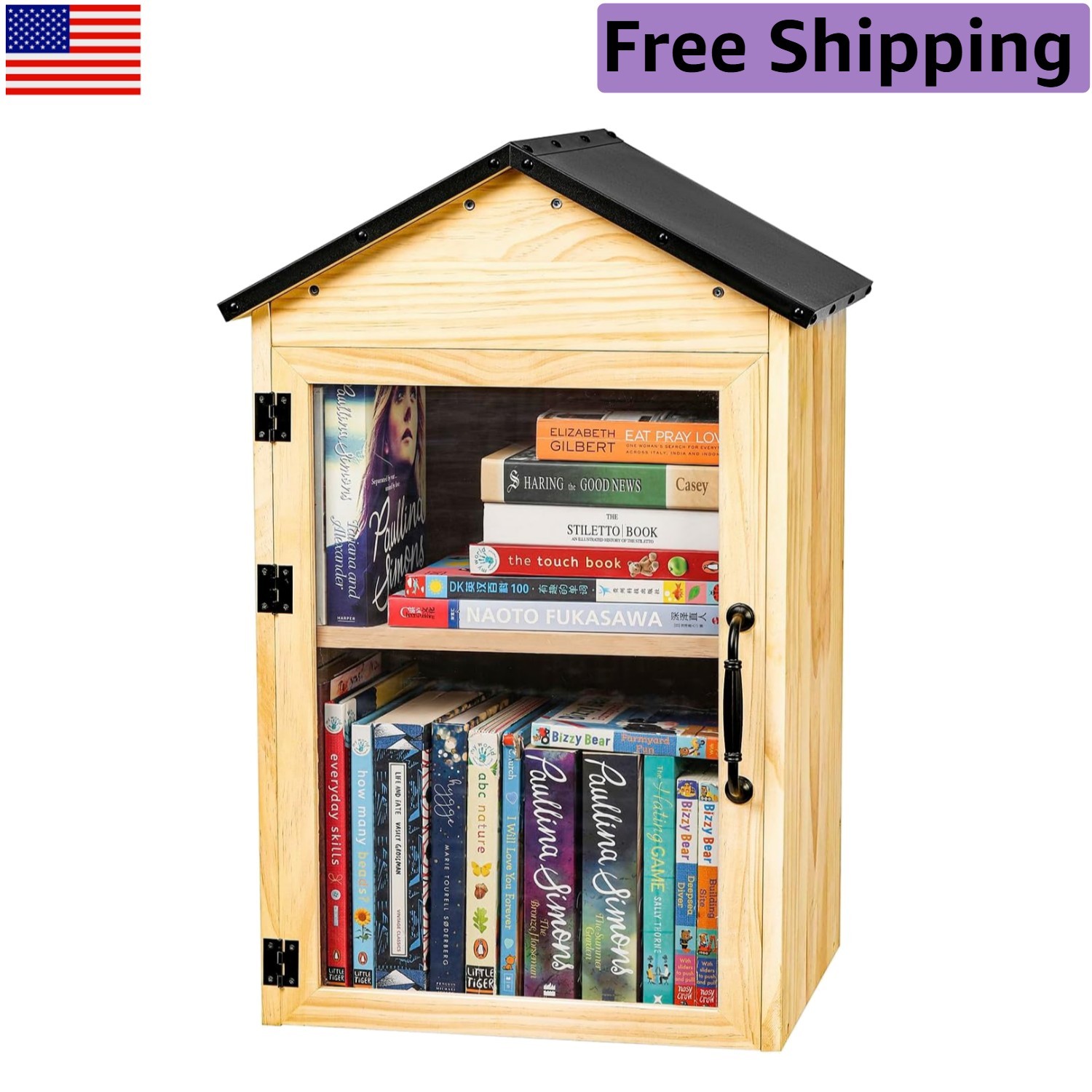 Weatherproof Little Library Box with Rust-Proof Hinges – Perfect for Neighbors