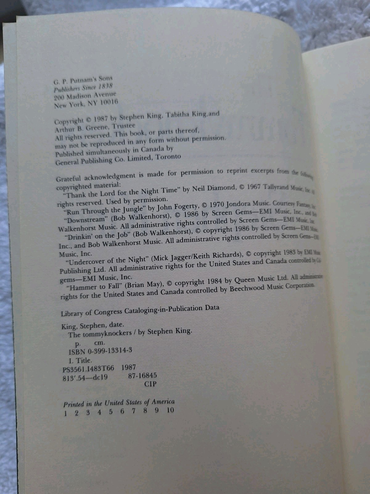 Stephen King The Tommyknockers Hardcover First Edition ? 1987