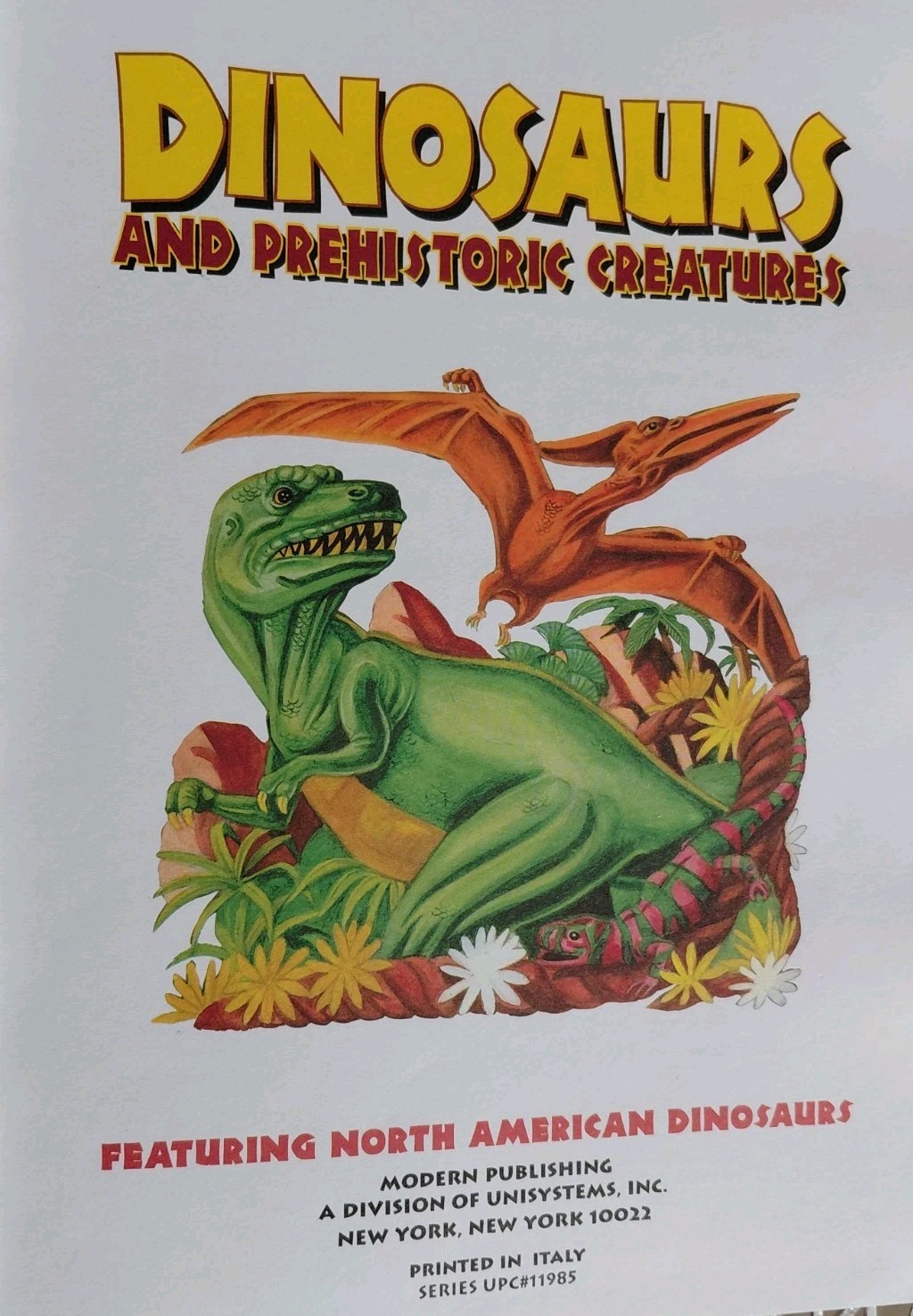 Vintage Dinosaur Book Hardcover Prehistoric Creatures Retro Classic Paleoart