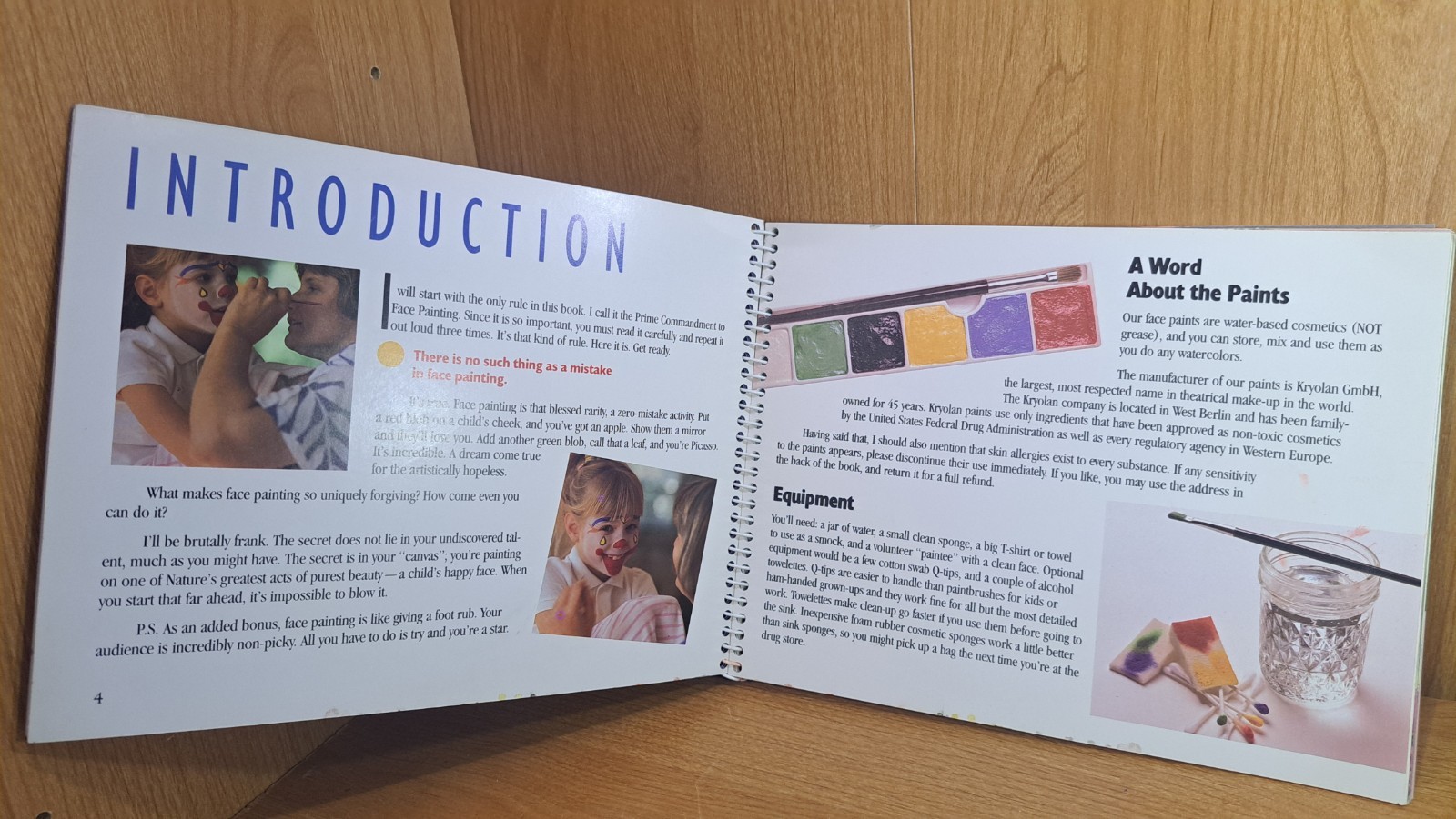 Face Painting by Klutz Editors 1990, Spiral Book (no Paint)