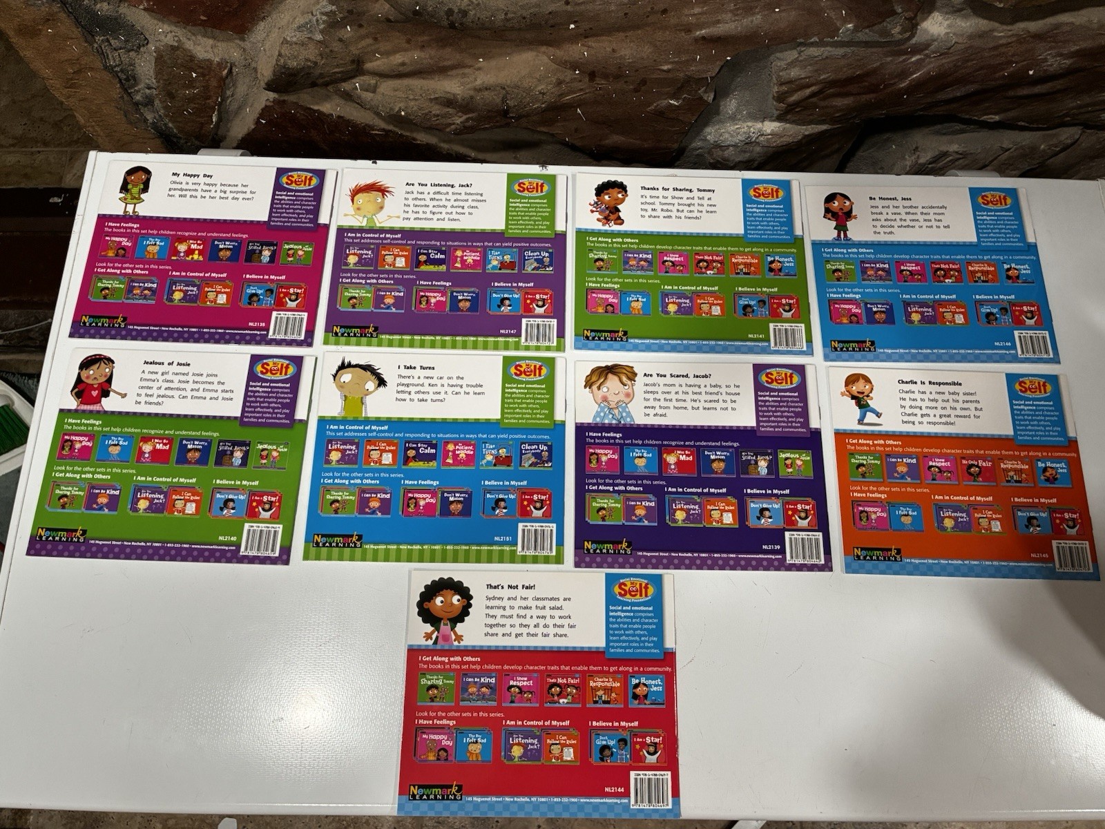 Set of 9 Newmark Learning Character Feelings Books Kids