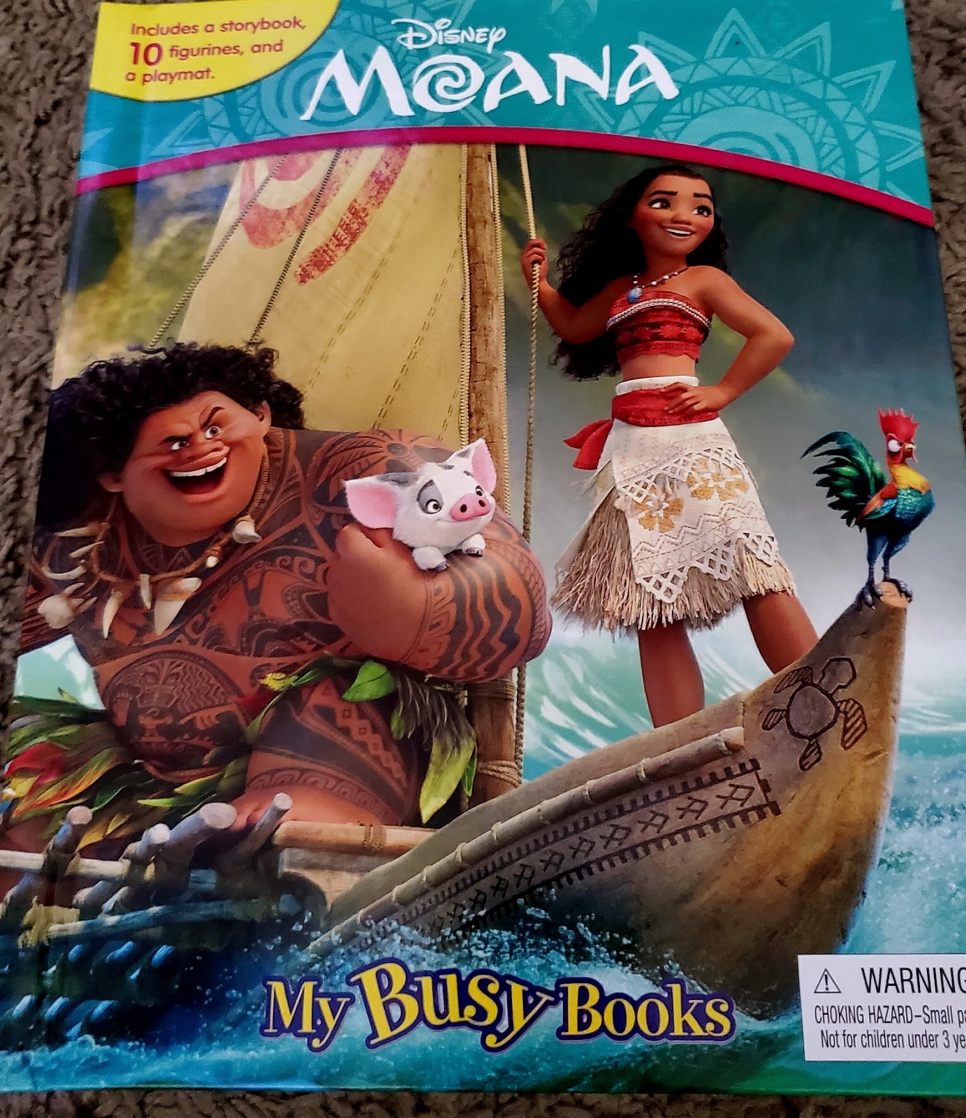 Disney Moana My Busy Book Includes A Storybook 10 Figurines And Playmat 2017