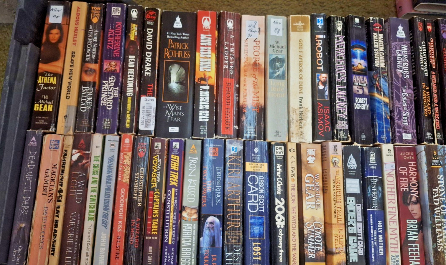 HUGE Lot of 64 Vintage Sci-Fi Fantasy Paperback Books Burroughs Tolkien