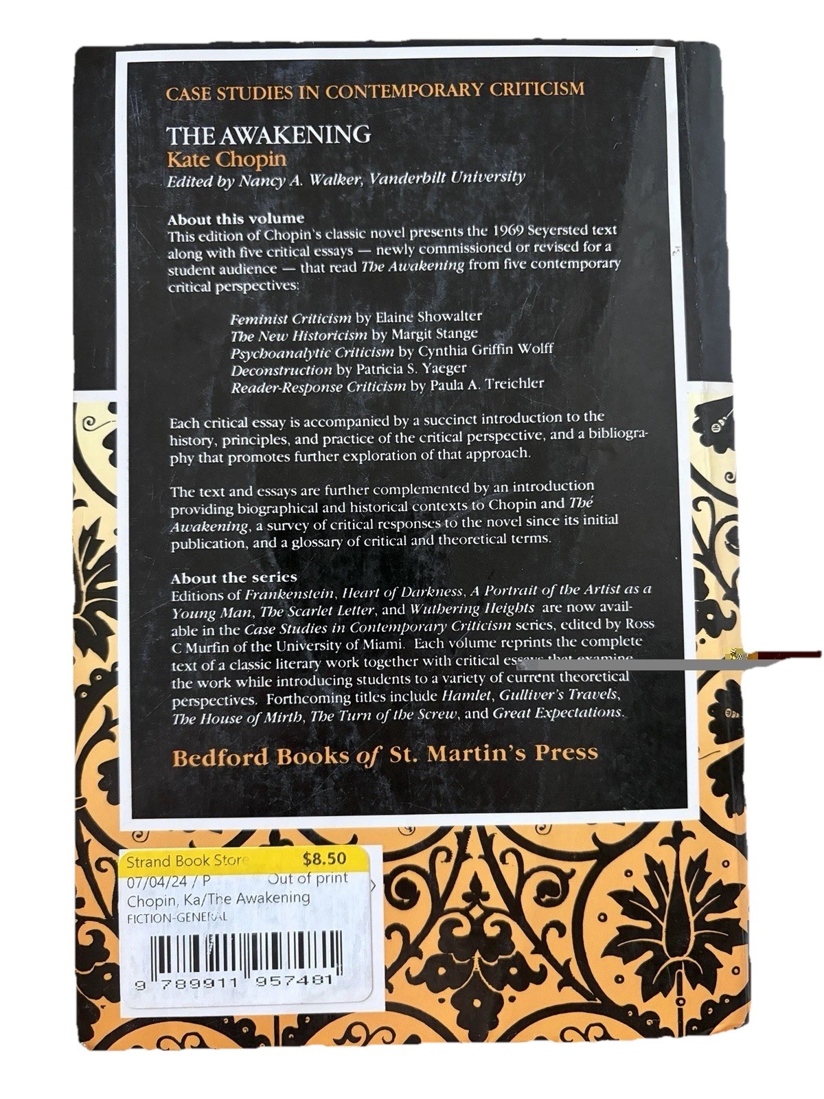 Kate Chopin The Awakening Paperback Edited by Nancy A. Walker