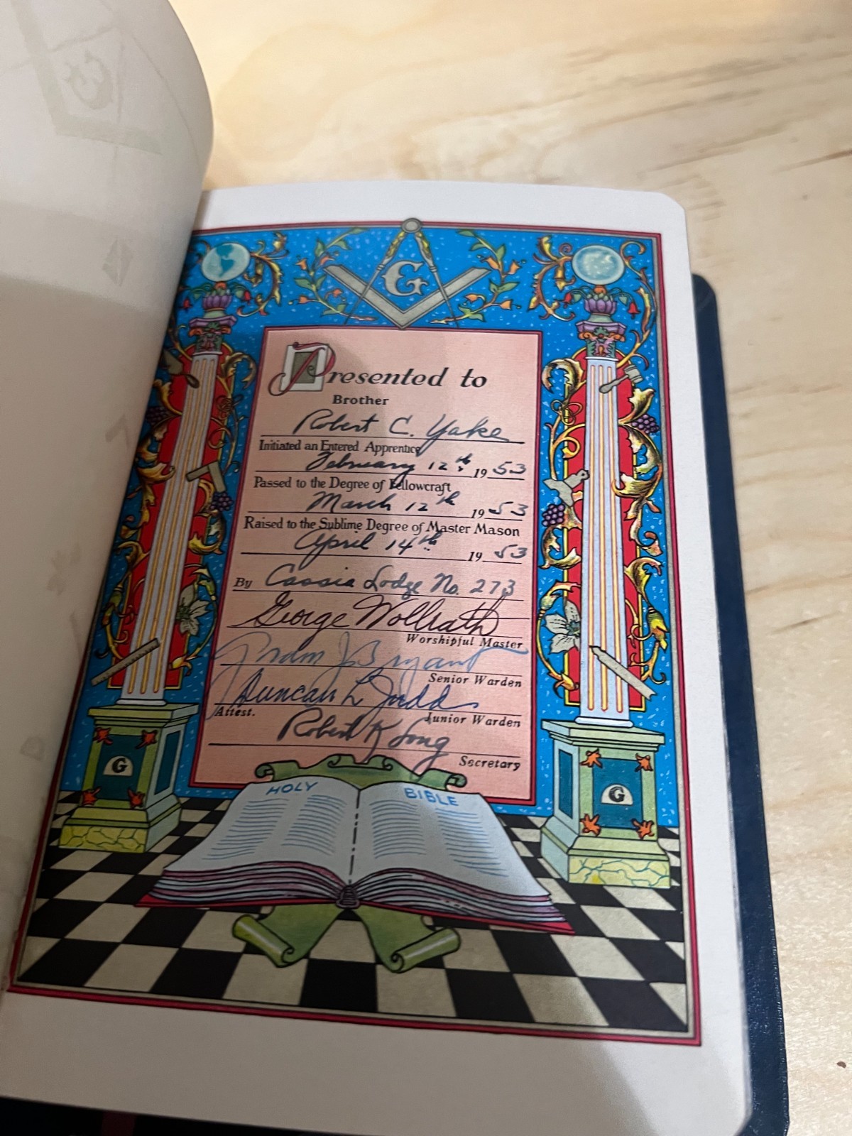 Holy Bible Masonic Edition, The World Publishing Co, The Great Light of Masonry