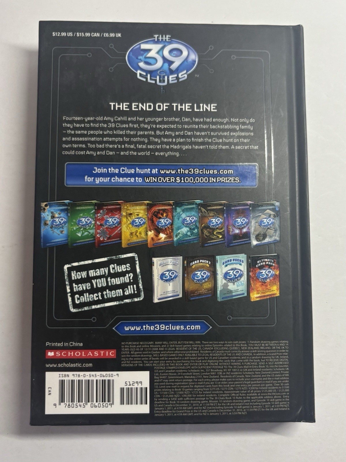 39 Clues Books 1, 2, 3, 8 and 10