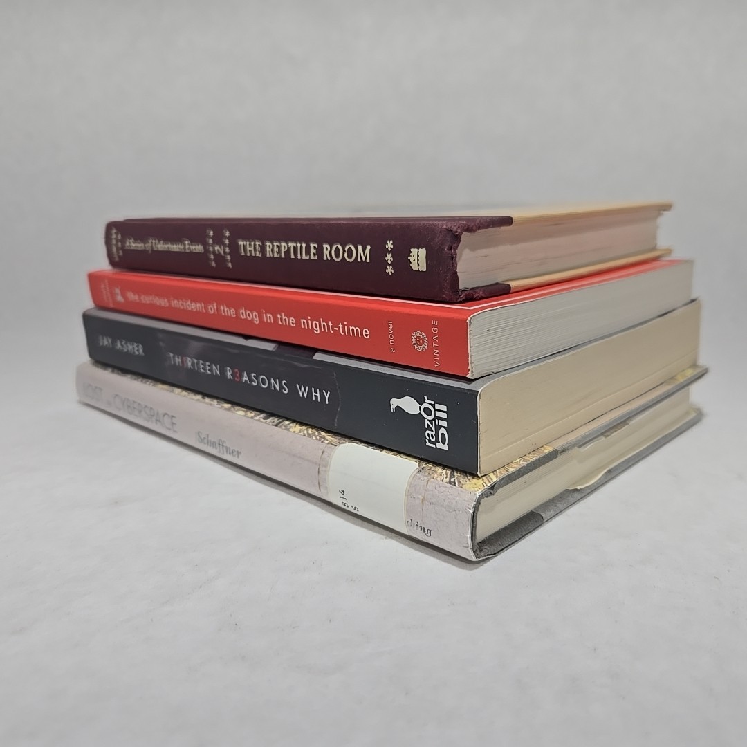 YA Fiction Book Lot Lemony Snicket Curious Incident 13 Reasons Why Cyberspace HC