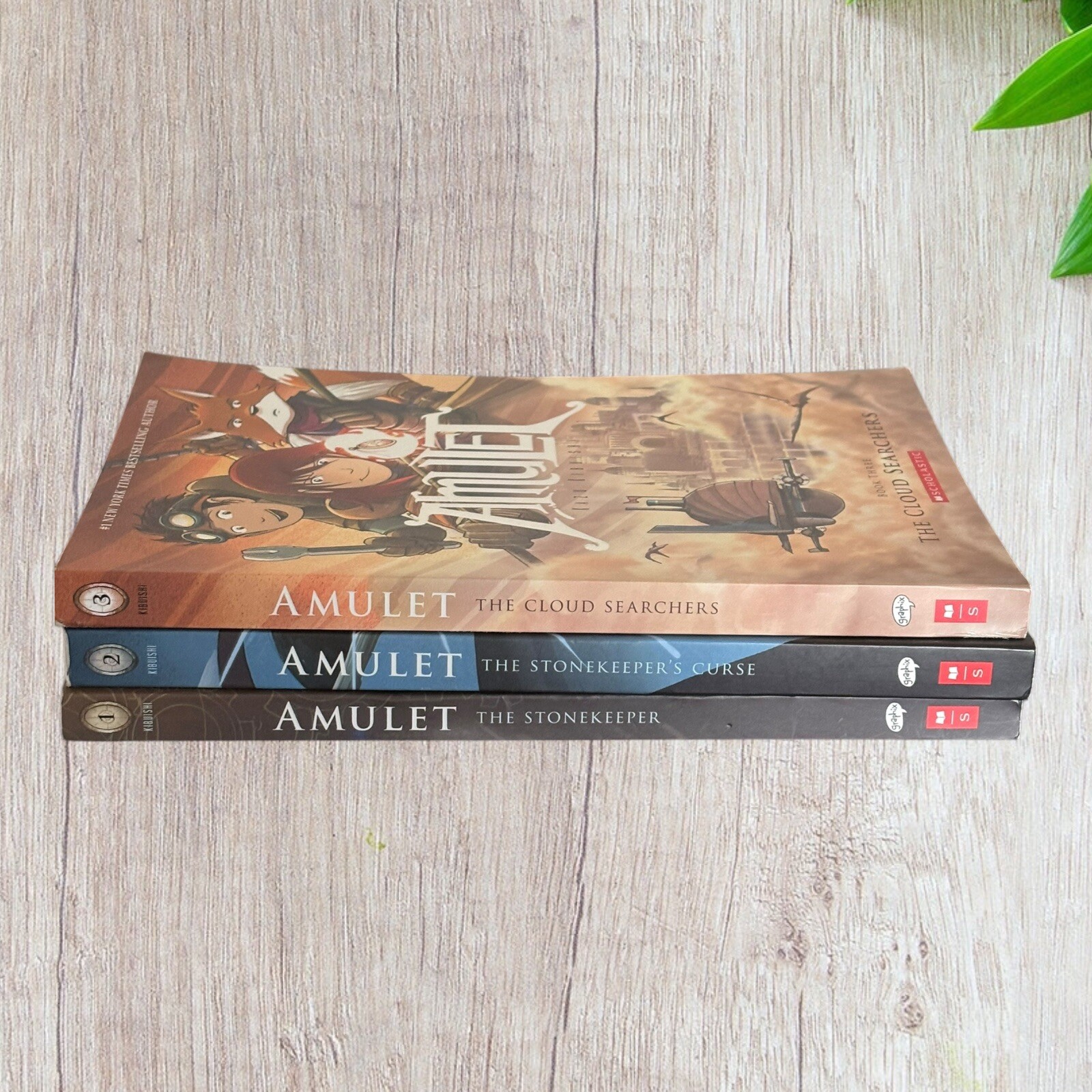 Amulet Books Series by Kazu Kibuishi Graphic Novels Preowned VGC Books 1, 2, 3